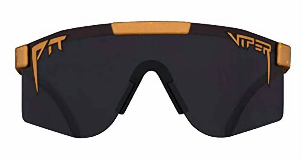 NEW PIT VIPER unisex - kumquat double wide polarized sunglasses in orange/gray